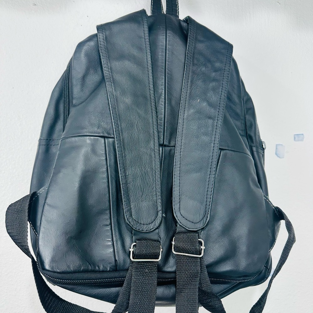 Classic Black Leather Backpack - image 4